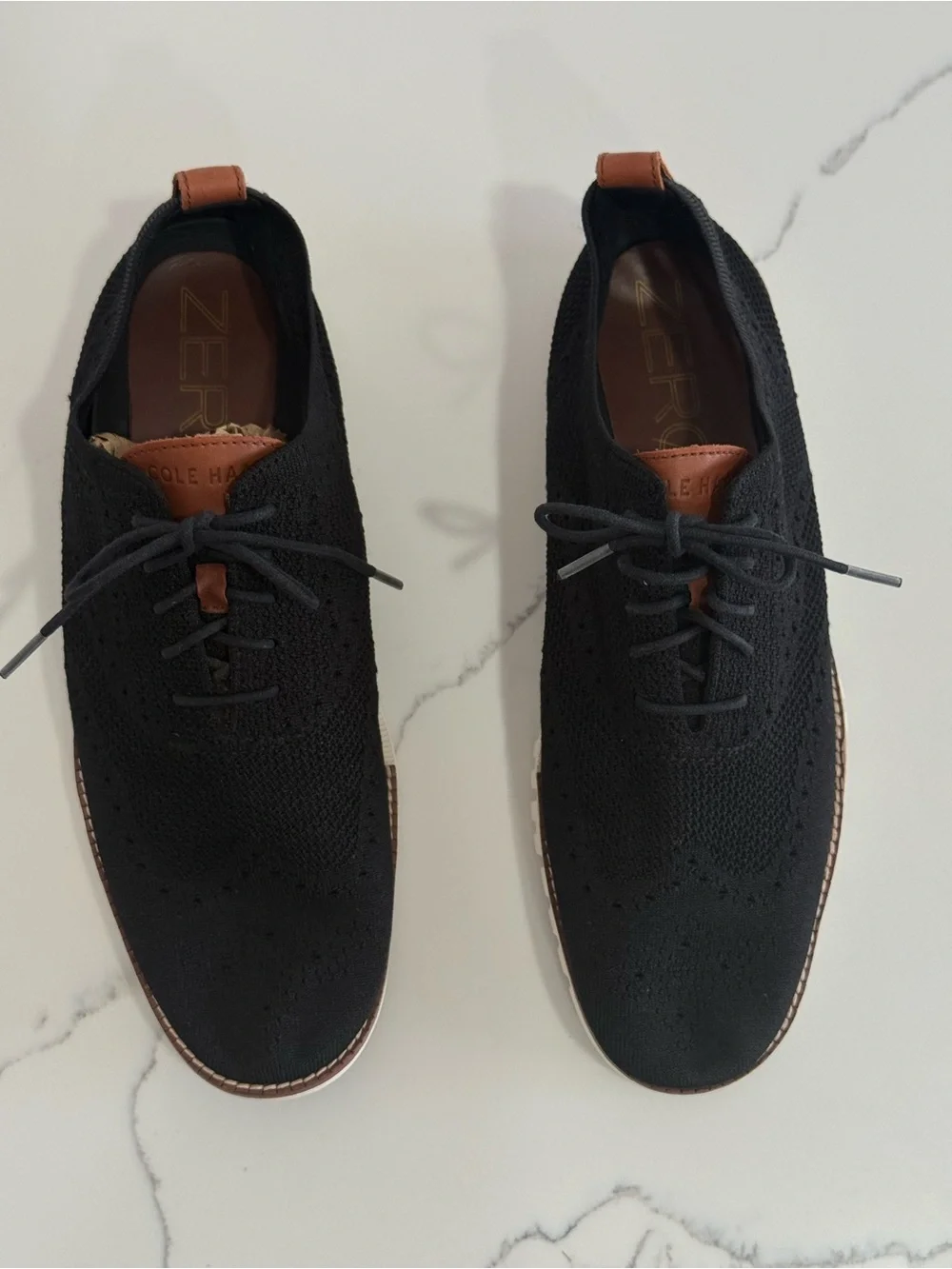 Men’s Cole Haan ZeroGrand StitchLite Wingtip Oxford Black Sz 10.5